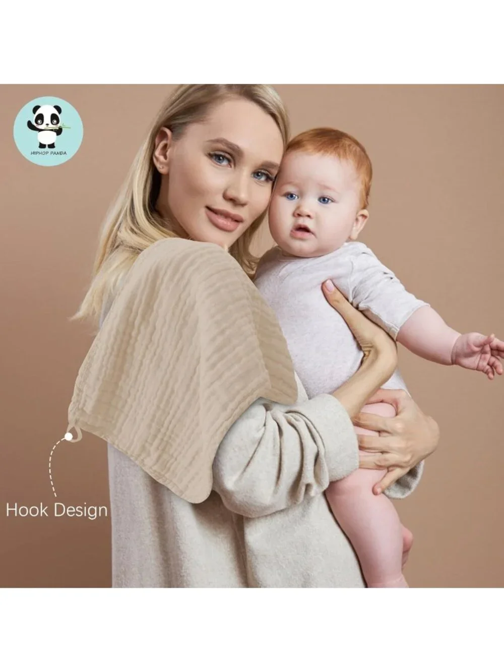 Large 100% Cotton Muslin Baby Burp Cloths - Soft, Absorbent, Reinforced Edges